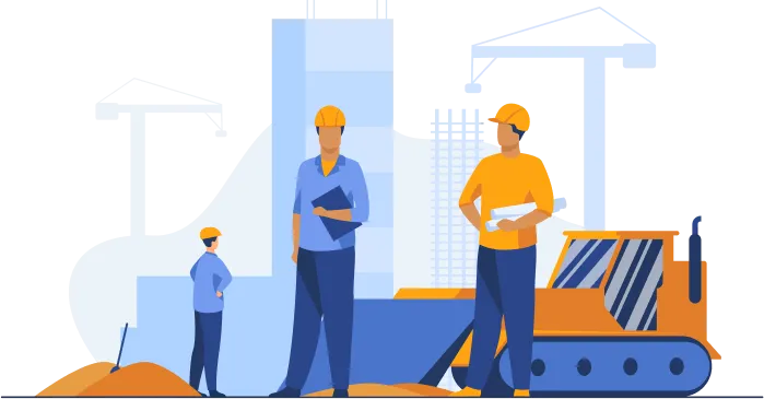 働く作業員たち